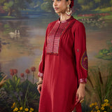 Reet Red Mirrorwork Tunic