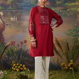 Reet Red Mirrorwork Tunic