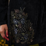 Tisya Black Embroidered Velvet Co-ord Set
