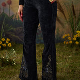 Tisya Black Embroidered Velvet Co-ord Set