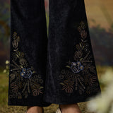 Tisya Black Embroidered Velvet Co-ord Set