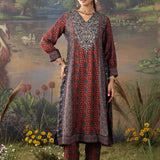 Vedika Rust Traditional Printed Viscose Co-ord Set