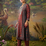 Vedika Rust Traditional Printed Viscose Co-ord Set