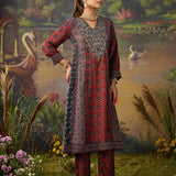 Vedika Rust Traditional Printed Viscose Co-ord Set