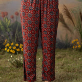 Vedika Rust Traditional Printed Viscose Co-ord Set