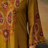 Naqsh Mustard Printed Shantoon Embellished Straight Kurta Set