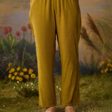 Naqsh Mustard Printed Shantoon Embellished Straight Kurta Set