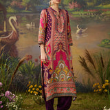 Chitra Deep Purple Heritage Printed Shantoon Co-ord Set with Salwar