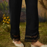 Aranya Teal Abstract Printed Vicose Straight Kurta