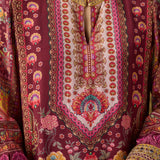 Safina Purple Traditioanl Floral Printed Straight Suit Set with Dupatta