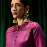 Mahsira Purple Embroidered Tencel Modal Suit Set with Dupatta