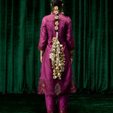 Mahsira Purple Embroidered Tencel Modal Suit Set with Dupatta