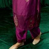 Mahsira Purple Embroidered Tencel Modal Suit Set with Dupatta