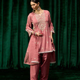 Fayra Pink Georgette Embroidered Suit Set with Dupatta
