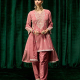 Fayra Pink Georgette Embroidered Suit Set with Dupatta