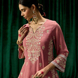 Fayra Pink Georgette Embroidered Suit Set with Dupatta