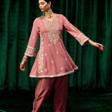 Fayra Pink Georgette Embroidered Suit Set with Dupatta