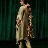 Suhasi Sage Green Embroidered Viscose Linen Co-ord Set