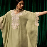 Suhasi Sage Green Embroidered Viscose Linen Co-ord Set