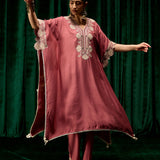 Suhasi Pink Embroidered Viscose Linen Co-ord Set