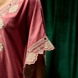 Suhasi Pink Embroidered Viscose Linen Co-ord Set