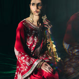 Indira Red Heritage Embroidered Georgette Co-ord Set