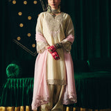 Sawika Cream Chanderi Embroidered Suit Set with Dupatta