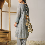 Eshal Ivory Embroidered Straight Suit Set with Dupatta