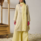 Evania Yellow Georgette Chikankari Suit Set with Dupatta