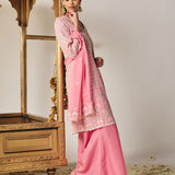 Evania Pink Georgette Chikankari Suit Set with Dupatta