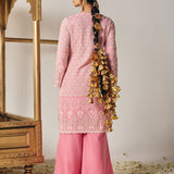 Evania Pink Georgette Chikankari Suit Set with Dupatta