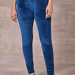 Teal Velvet Jeggings - Lakshita