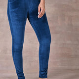 Teal Velvet Jeggings - Lakshita