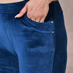 Teal Velvet Jeggings - Lakshita