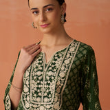 Kyra Mehndi Green Printed Cotton Designer Kurta for Women
