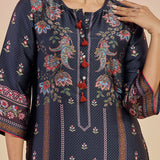 Charmi Grey Printed Satin Kurta for Women