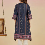 Charmi Grey Printed Satin Kurta for Women