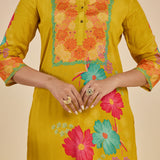 Sameera Mustard Printed Viscose Co-ord Set for Women