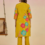 Sameera Mustard Printed Viscose Co-ord Set for Women