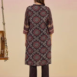 Aashna Chocolate Brown Printed Shantoon Kurta Set for Women