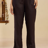 Aashna Chocolate Brown Printed Shantoon Kurta Set for Women