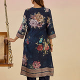 Svasti Dark Blue Floral Printed Viscose Co-ord Set