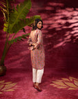 Noor Turkish Rose Pink Printed Cotton Tunic for Women