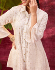 Jhalak Ivory Embroidered Georgette Shirt for Women