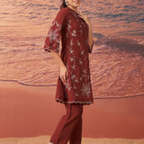 Marius Maroon Embroidered Chanderi Co-ord Set