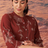 Marius Maroon Embroidered Chanderi Co-ord Set