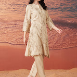 Marius Beige Embroidered Chanderi Co-ord Set
