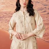 Marius Beige Embroidered Chanderi Co-ord Set