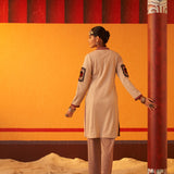 Ivory Woollen Kurti for Women with Thread Work and Sequins