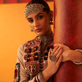 Ivory Woollen Kurti for Women with Thread Work and Sequins